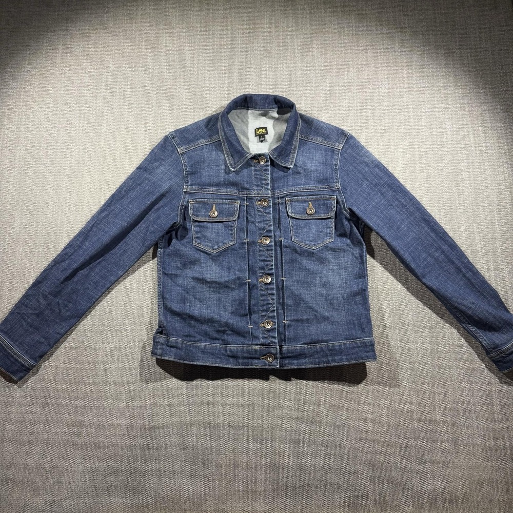 Lee Jacket Mens Small Blue Denim Trucker Button Front Modern Series Casual
